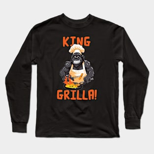 King Grilla - Funny Gorilla BBQ design Long Sleeve T-Shirt